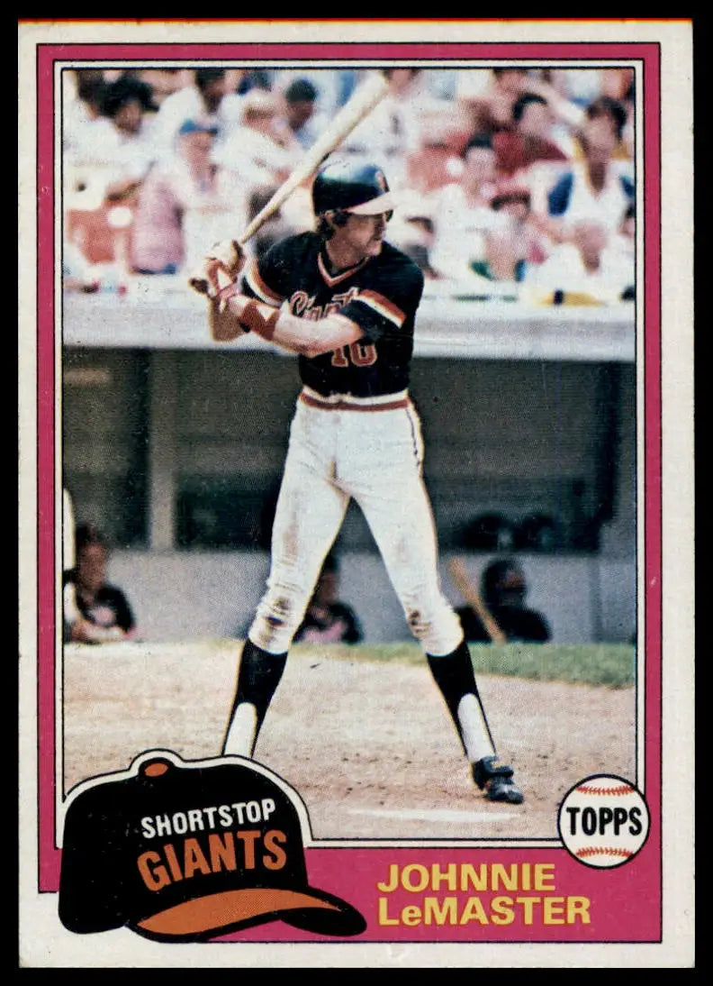 1981 Topps Johnnie LeMaster 84 San Francisco Giants NM - Baseball Card Single