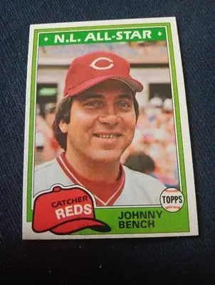 1981 Topps - Johnny Bench #600. Reds. NRMT+ - Baseball Card Single