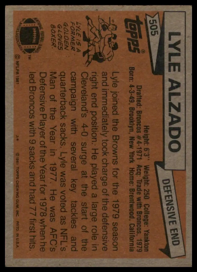 1981 Topps - Lyle Alzado #505