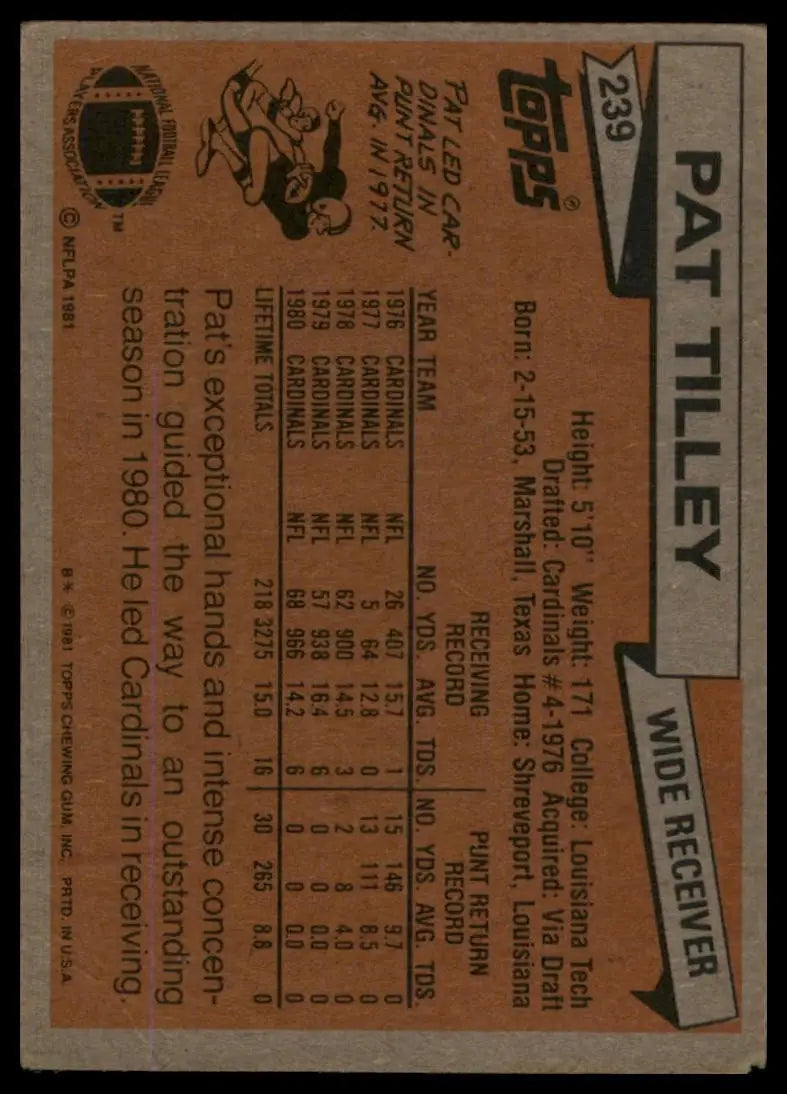 1981 Topps - Pat Tilley #239