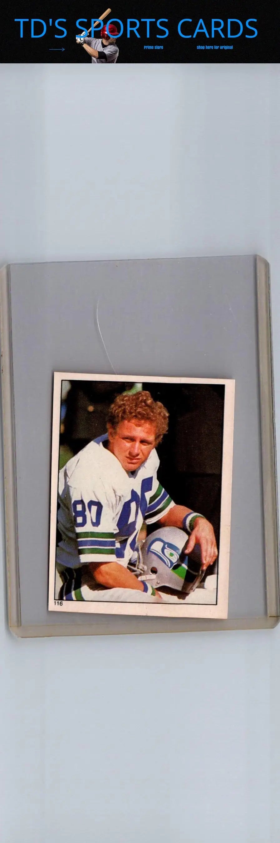 Football player sports card featuring Steve Largent from 1981 Topps Stickers series