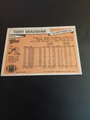 1981 Topps - Terry Bradshaw #375. Pittsburgh Steelers. EX - Football Card Single