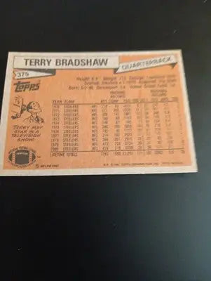 1981 Topps - Terry Bradshaw #375. Pittsburgh Steelers. EX-NRMT - Football Card Single
