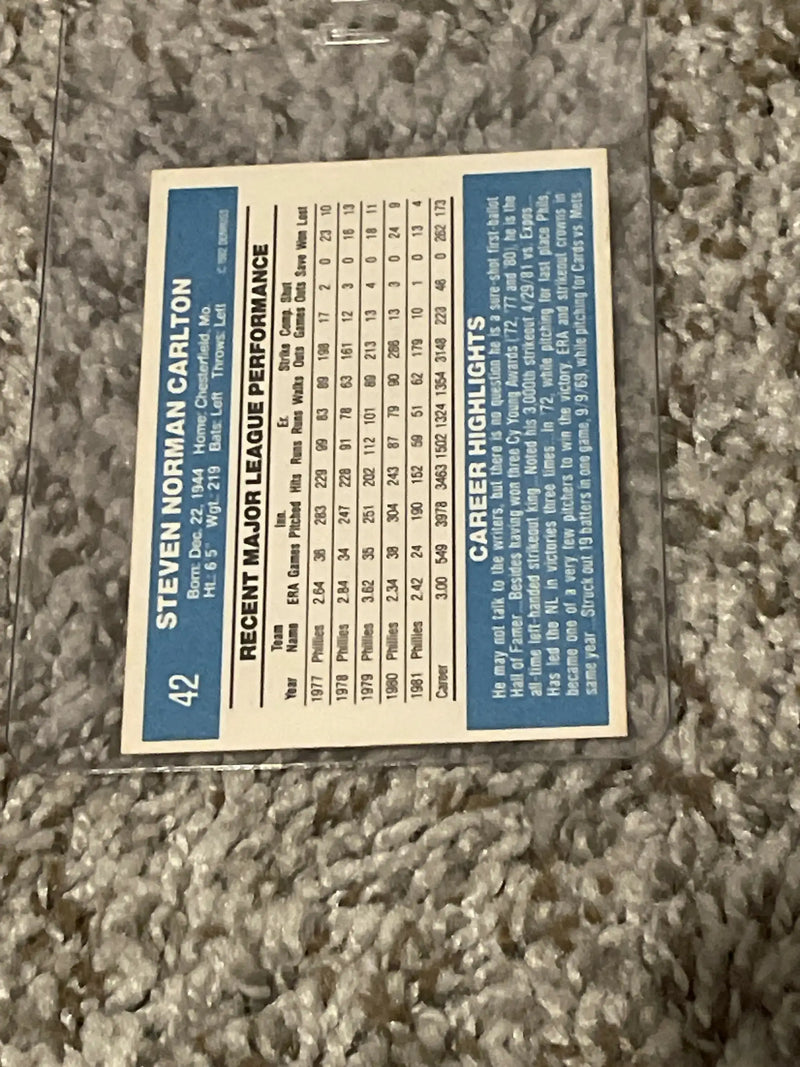 1982 Donruss Steve Carlton - Baseball Card Single