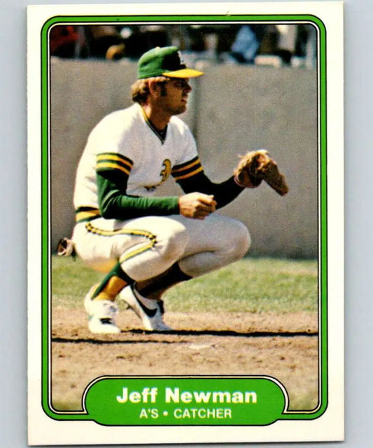 1982 Fleer #102 Jeff Newman EX Excellent Oakland Athletics Baseball Card - Baseball Card Single