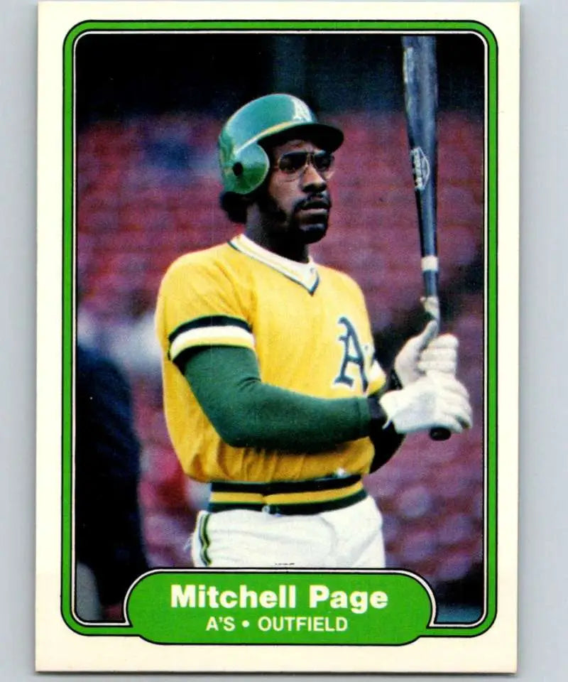 1982 Fleer #105 Mitchell Page EX Excellent Oakland Athletics Baseball Card - Baseball Card Single