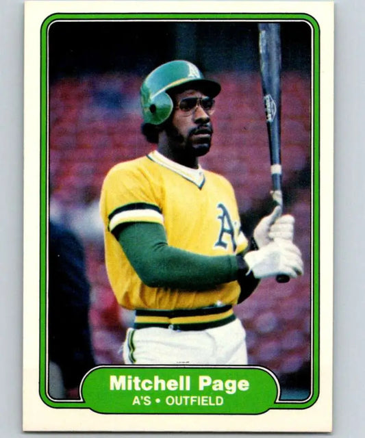 1982 Fleer #105 Mitchell Page EX Excellent Oakland Athletics Baseball Card - Baseball Card Single