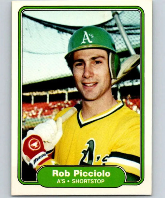 1982 Fleer #106 Rob Picciolo EX Excellent Oakland Athletics Baseball Card - Baseball Card Single