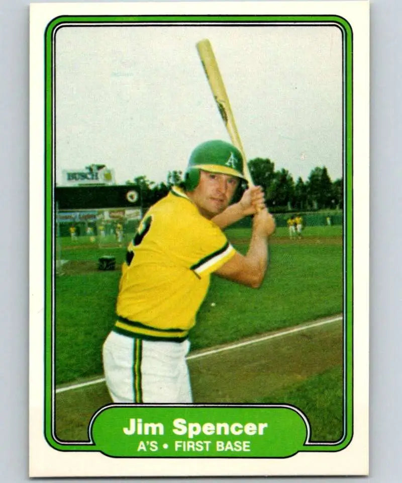 1982 Fleer #107 Jim Spencer EX Excellent Oakland Athletics Baseball Card - Baseball Card Single