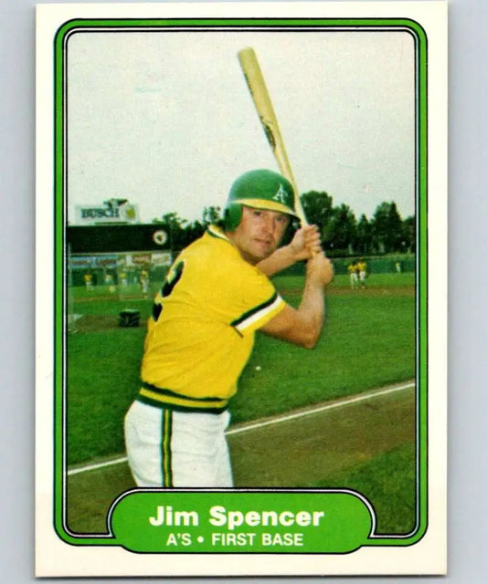 1982 Fleer #107 Jim Spencer EX Excellent Oakland Athletics Baseball Card - Baseball Card Single