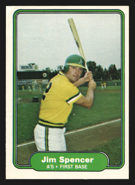 1982 Fleer #107 Jim Spencer Oakland Athletics - Baseball Card Single