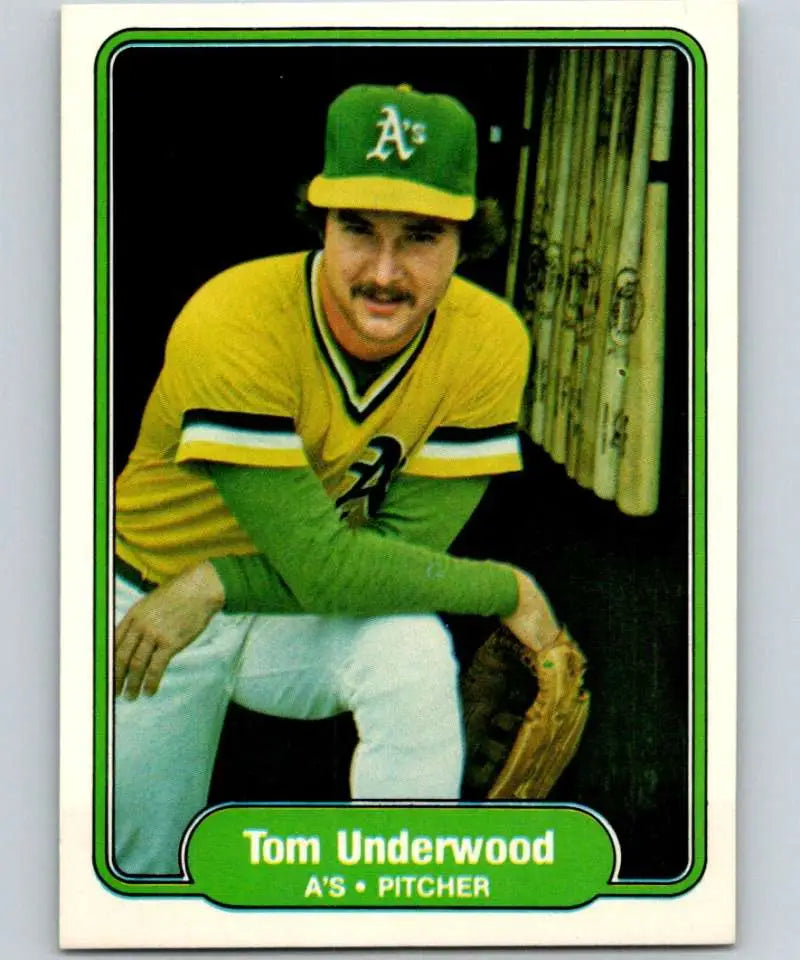 1982 Fleer #109 Tom Underwood EX Excellent Oakland Athletics Baseball Card - Baseball Card Single