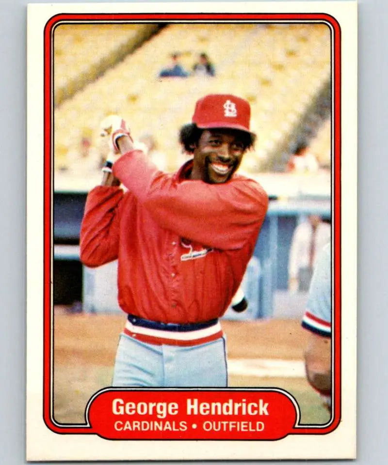 1982 Fleer #113 George Hendrick EX Excellent St. Louis Cardinals Baseball Card - Baseball Card Single