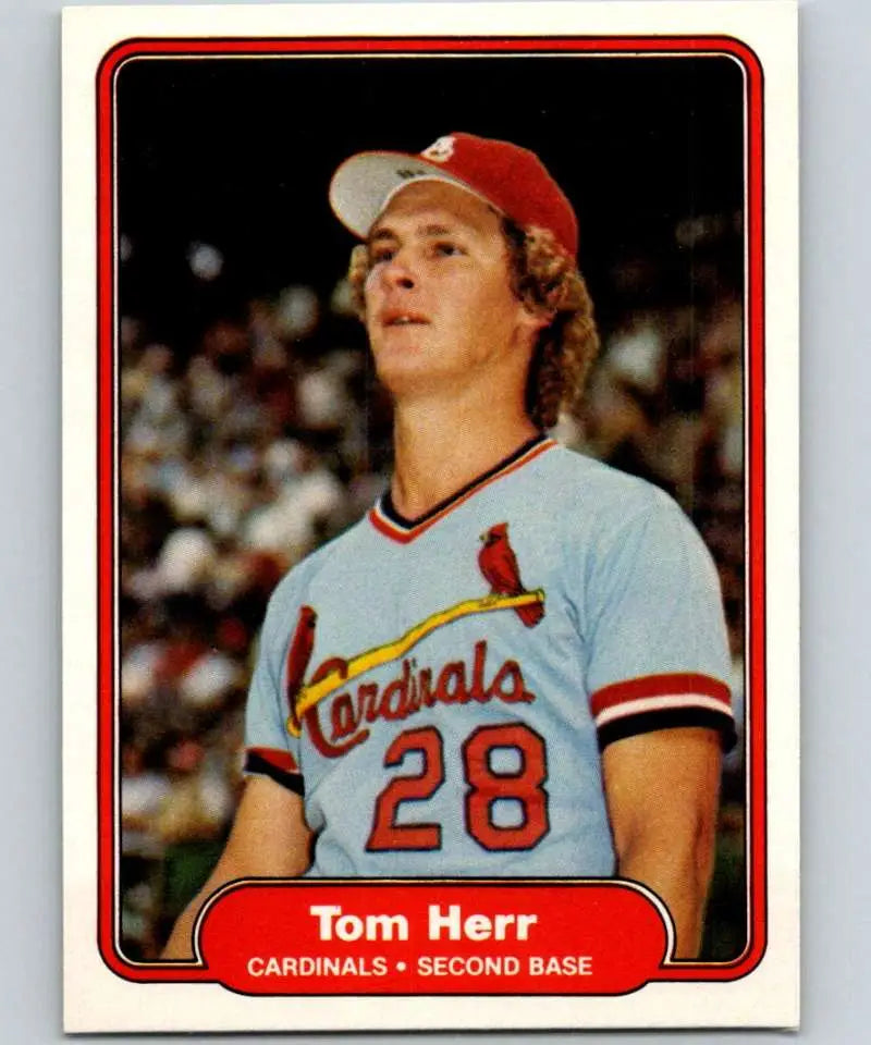 1982 Fleer #115 Tom Herr EX Excellent St. Louis Cardinals Baseball Card - Baseball Card Single