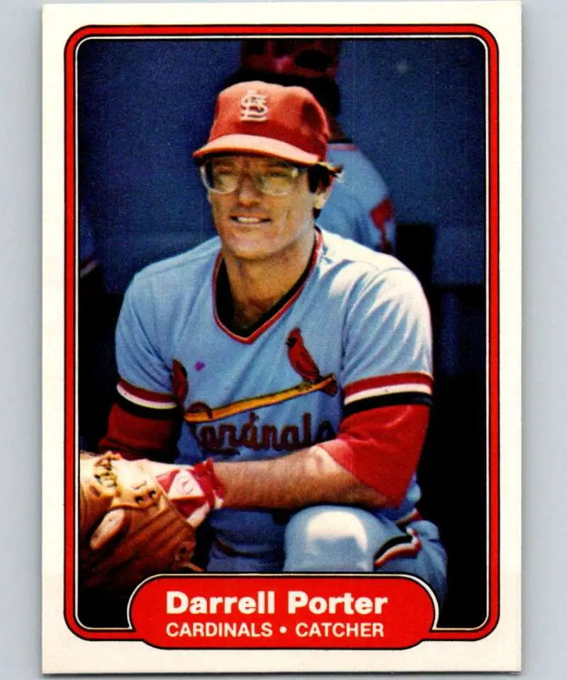 1982 Fleer #124 Darrell Porter EX Excellent St. Louis Cardinals Baseball Card - Baseball Card Single