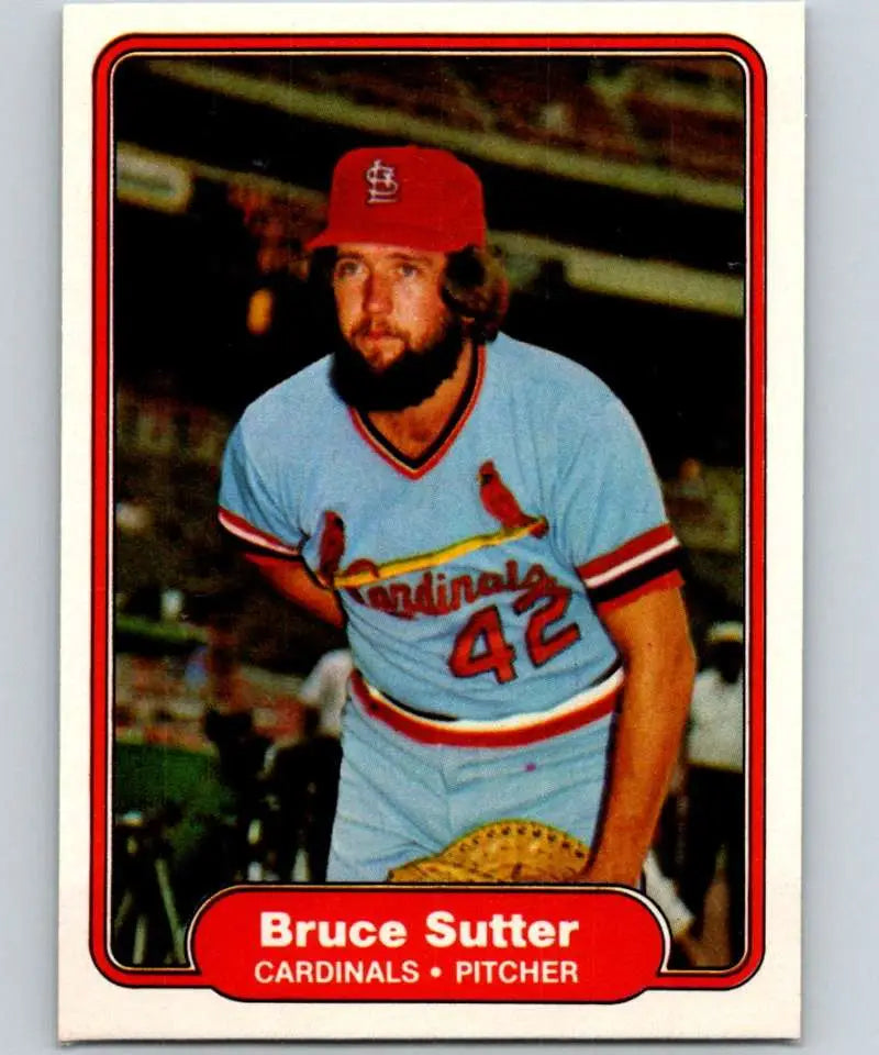 1982 Fleer #129 Bruce Sutter EX Excellent St. Louis Cardinals Baseball Card - Baseball Card Single