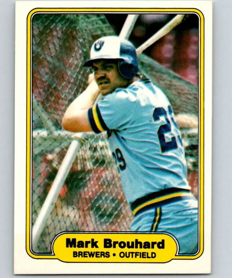 1982 Fleer #135 Mark Brouhard EX Excellent RC Rookie Milwaukee Brewers Baseball Card - Baseball Card Single