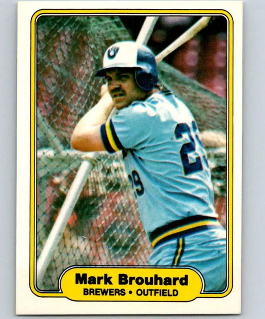 1982 Fleer #135 Mark Brouhard EX Excellent RC Rookie Milwaukee Brewers Baseball Card - Baseball Card Single