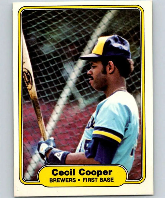 1982 Fleer #138 Cecil Cooper EX Excellent Milwaukee Brewers Baseball Card - Baseball Card Single