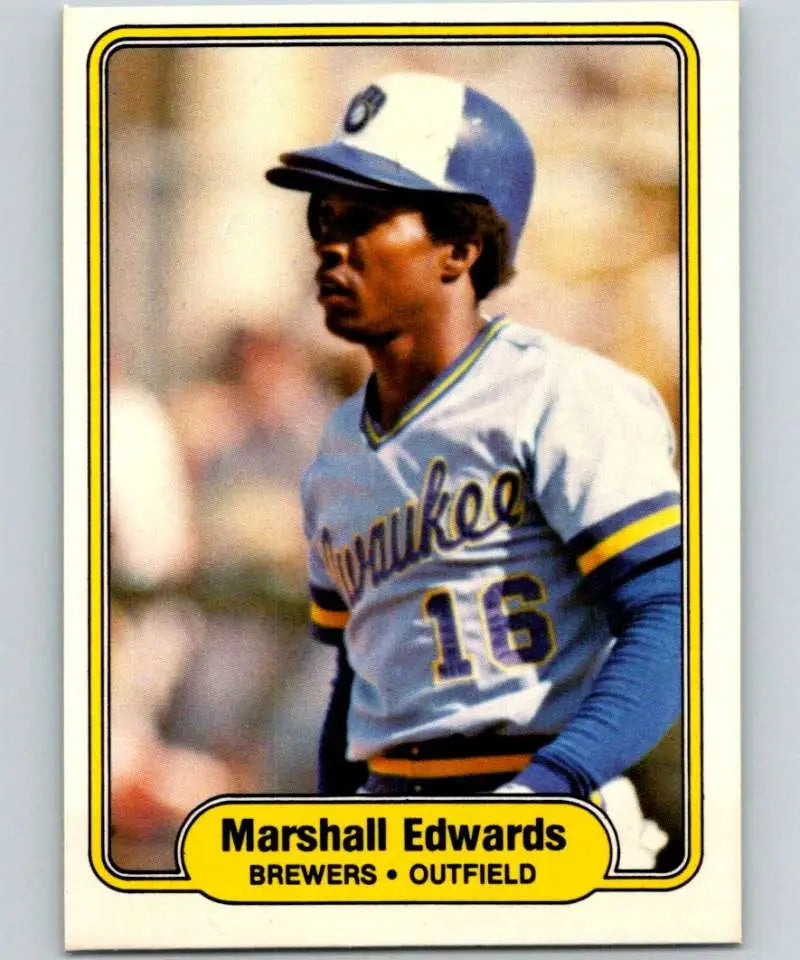 1982 Fleer #140 Marshall Edwards EX Excellent Milwaukee Brewers Baseball Card - Baseball Card Single
