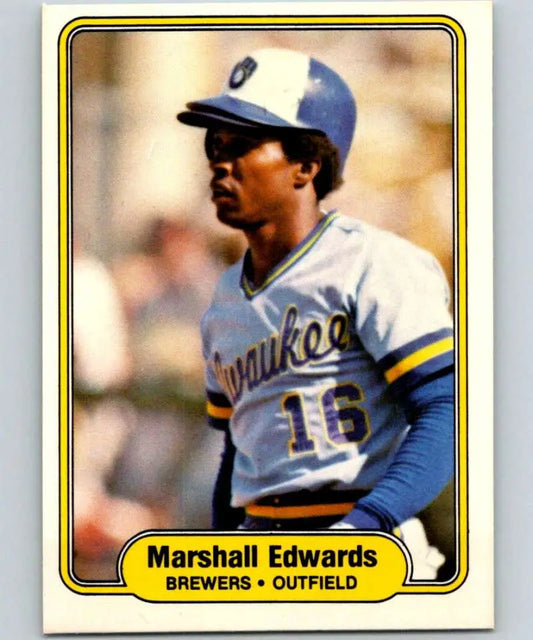 1982 Fleer #140 Marshall Edwards EX Excellent Milwaukee Brewers Baseball Card - Baseball Card Single