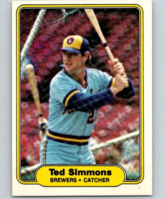 1982 Fleer #152 Ted Simmons EX Excellent Milwaukee Brewers Baseball Card - Baseball Card Single