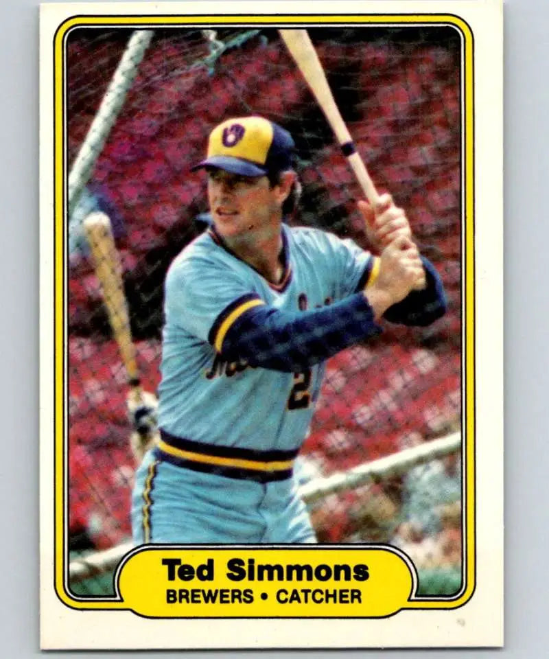1982 Fleer #152 Ted Simmons EX Excellent Milwaukee Brewers Baseball Card - Baseball Card Single