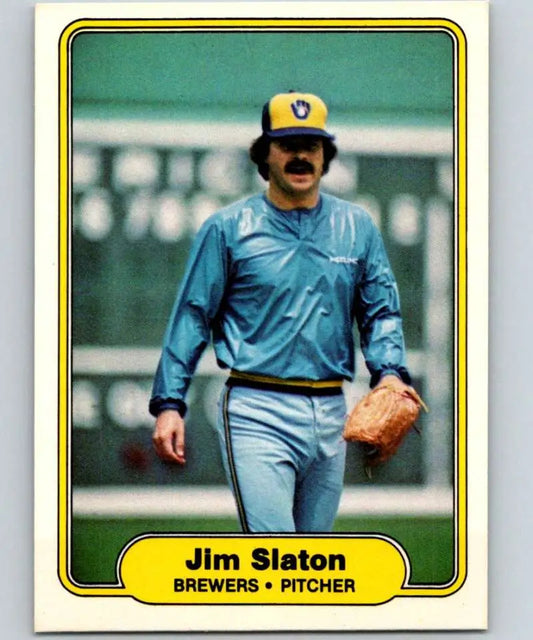1982 Fleer #153 Jim Slaton EX Excellent Milwaukee Brewers Baseball Card - Baseball Card Single