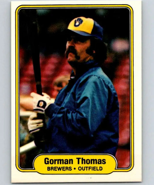1982 Fleer #154 Gorman Thomas EX Excellent Milwaukee Brewers Baseball Card - Baseball Card Single