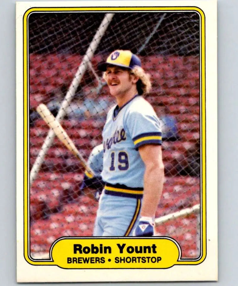 1982 Fleer #155 Robin Yount EX Excellent Milwaukee Brewers Baseball Card - Baseball Card Single