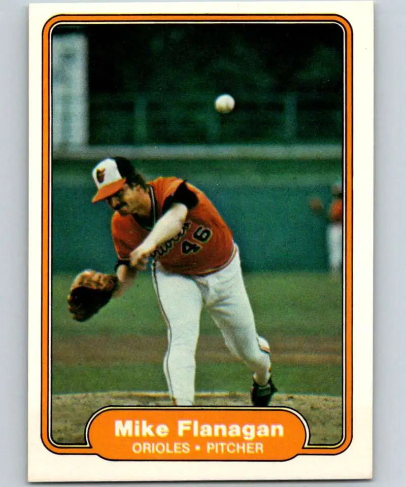 1982 Fleer #165 Mike Flanagan EX Excellent Baltimore Orioles Baseball Card - Baseball Card Single