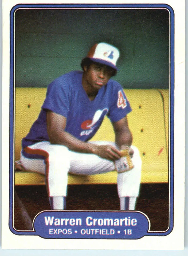 1982 Fleer #186 Warren Cromartie EX Excellent Montreal Expos Baseball Card - Baseball Card Single