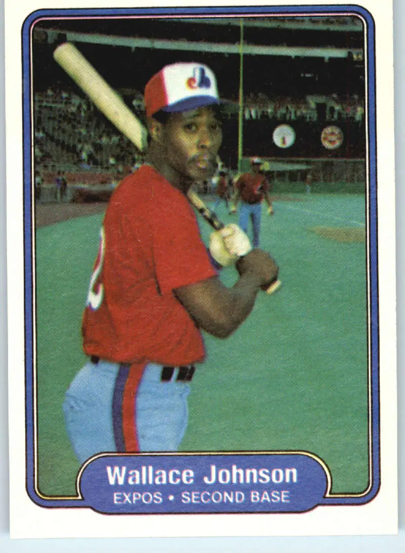 1982 Fleer #192 Wallace Johnson EX Excellent RC Rookie Montreal Expos Baseball Card - Baseball Card Single