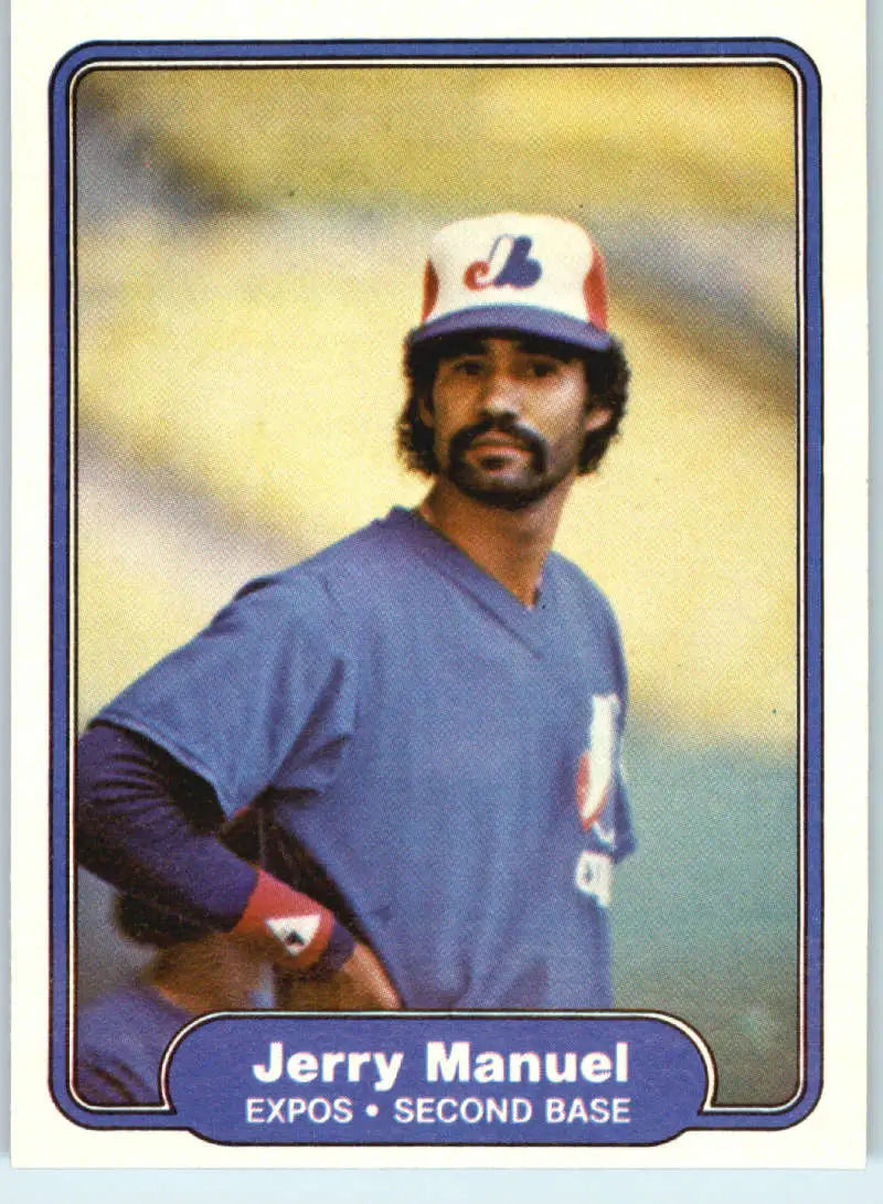 1982 Fleer #195 Jerry Manuel EX Excellent Montreal Expos Baseball Card - Baseball Card Single