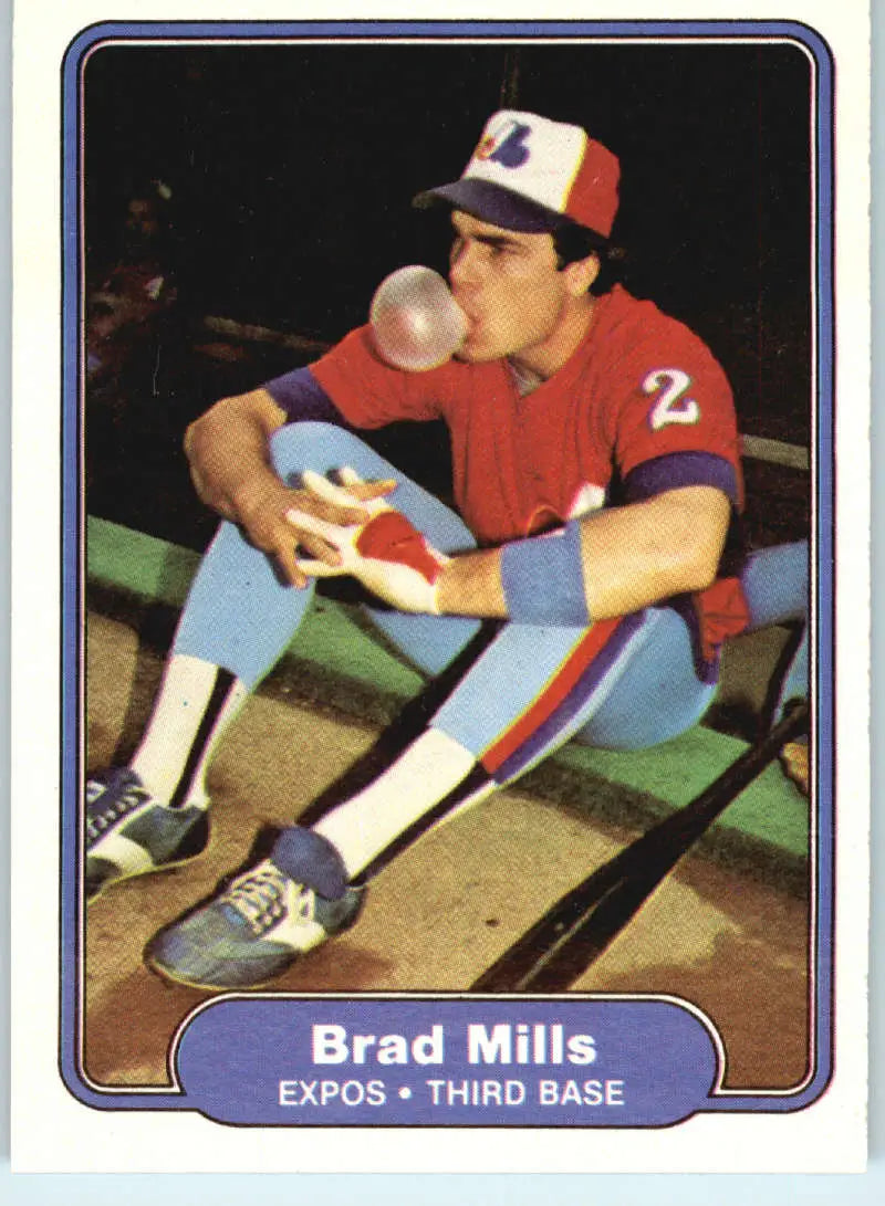 1982 Fleer #196 Brad Mills EX Excellent Montreal Expos Baseball Card - Baseball Card Single