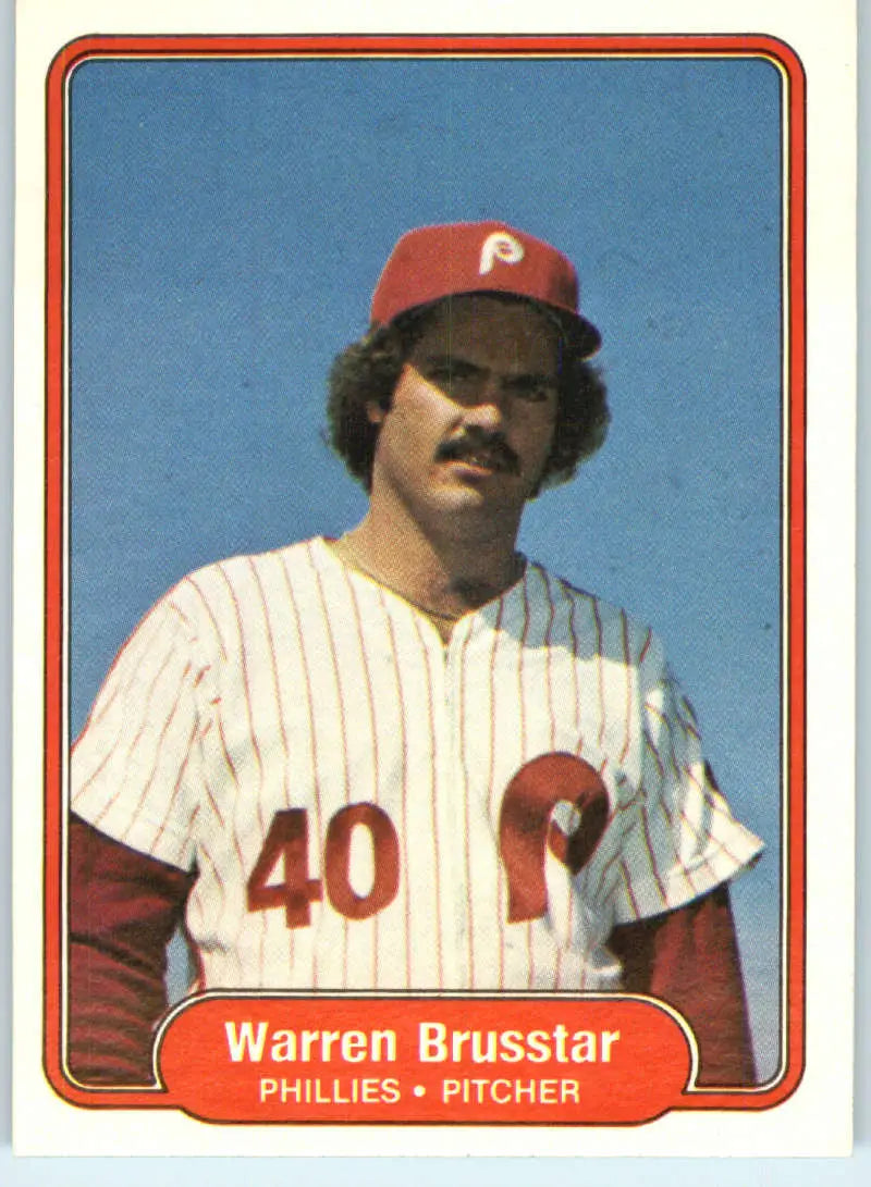 1982 Fleer #242 Warren Brusstar EX Excellent Philadelphia Phillies Baseball Card - Baseball Card Single