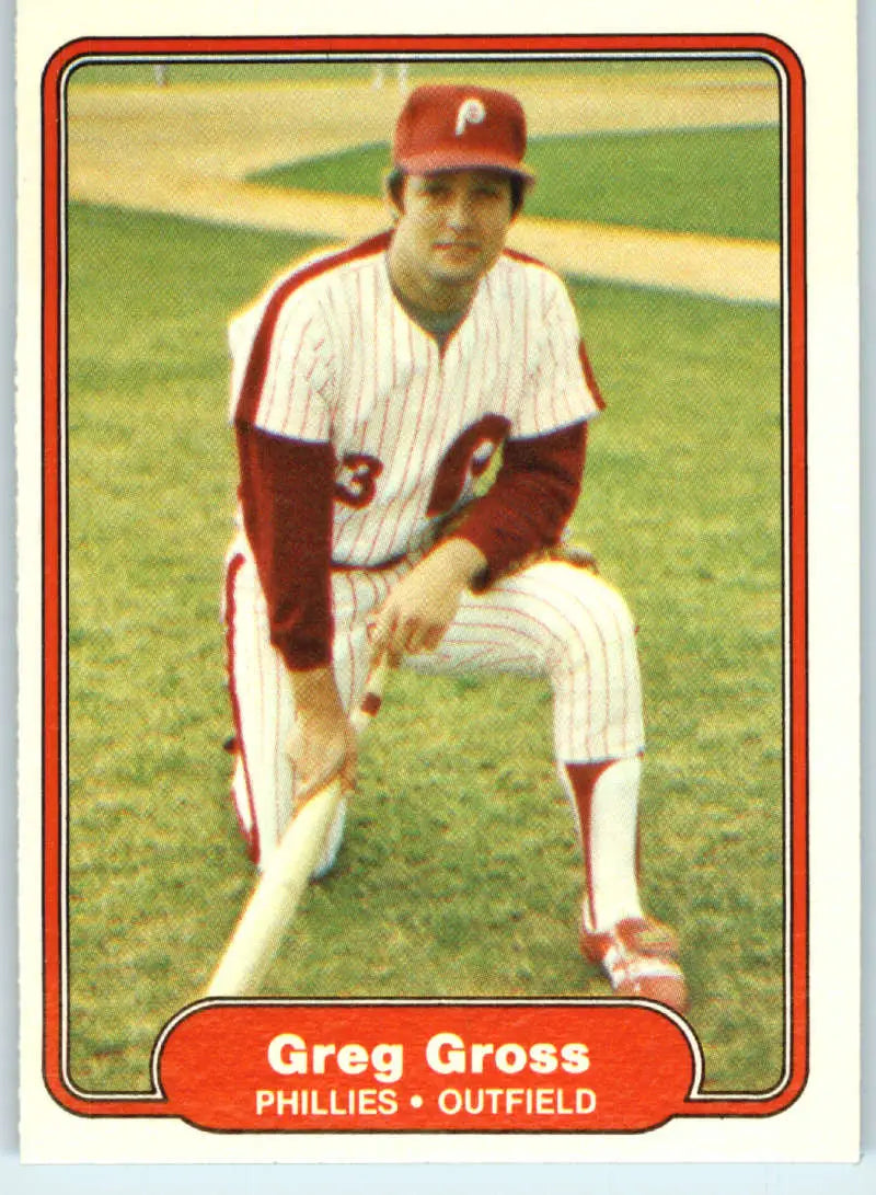1982 Fleer #246 Greg Gross EX Excellent Philadelphia Phillies Baseball Card - Baseball Card Single