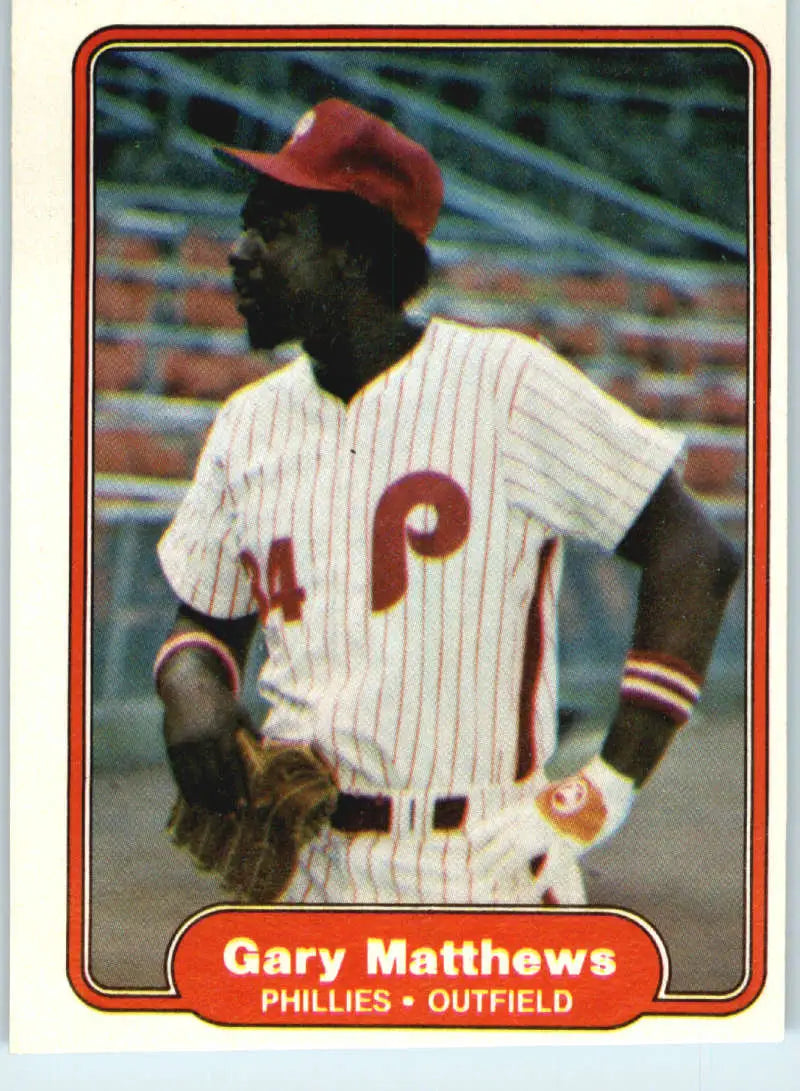 1982 Fleer #249 Gary Matthews EX Excellent Philadelphia Phillies Baseball Card - Baseball Card Single