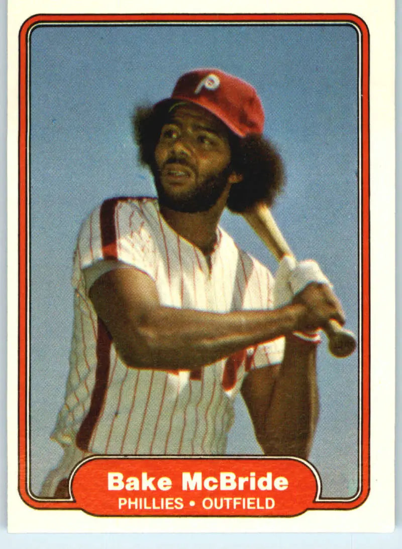 1982 Fleer #250 Bake McBride EX Excellent Philadelphia Phillies Baseball Card - Baseball Card Single