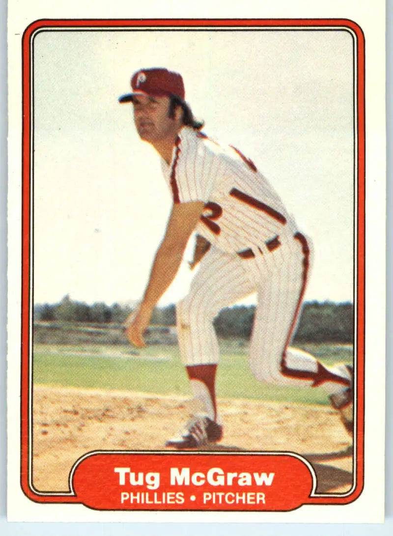 1982 Fleer #251 Tug McGraw EX Excellent Philadelphia Phillies Baseball Card - Baseball Card Single