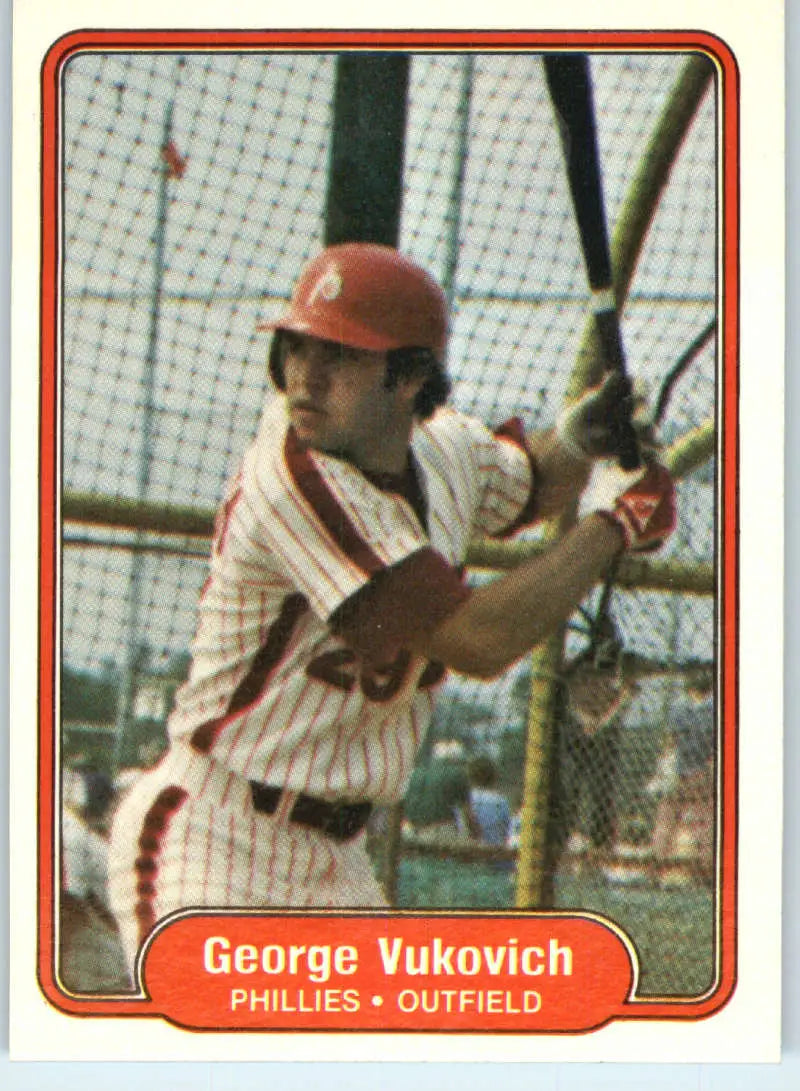 1982 Fleer #262 George Vukovich EX Excellent Philadelphia Phillies Baseball Card - Baseball Card Single