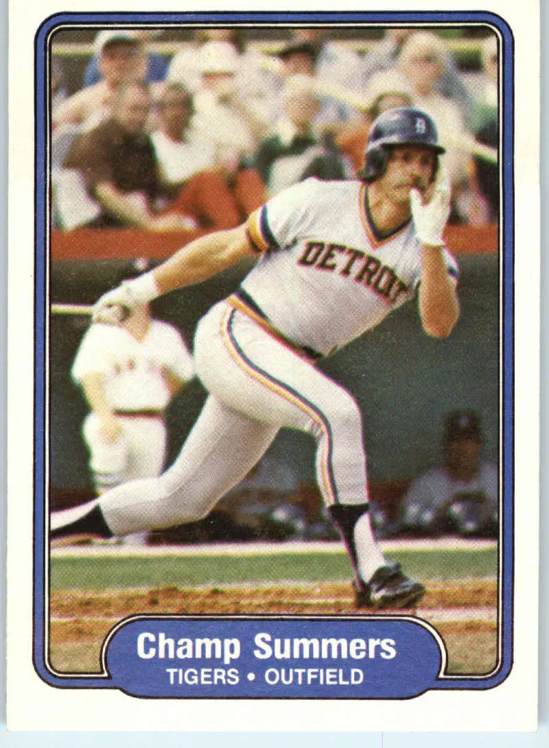 1982 Fleer #282 Champ Summers EX Excellent Detroit Tigers Baseball Card - Baseball Card Single