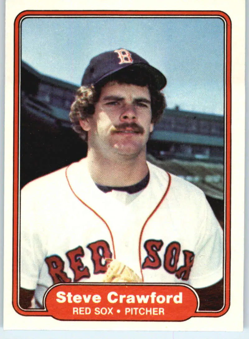 1982 Fleer #291 Steve Crawford EX Excellent RC Rookie Boston Red Sox Baseball Card - Baseball Card Single