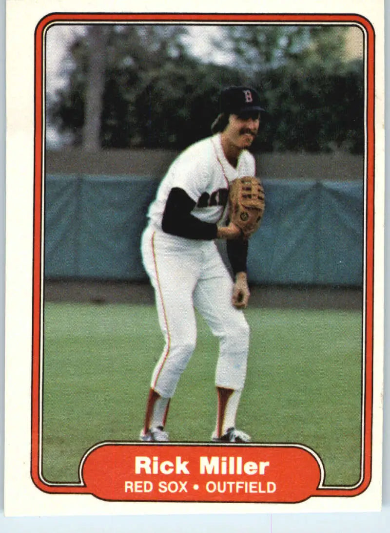 1982 Fleer #299 Rick Miller EX Excellent Boston Red Sox Baseball Card - Baseball Card Single