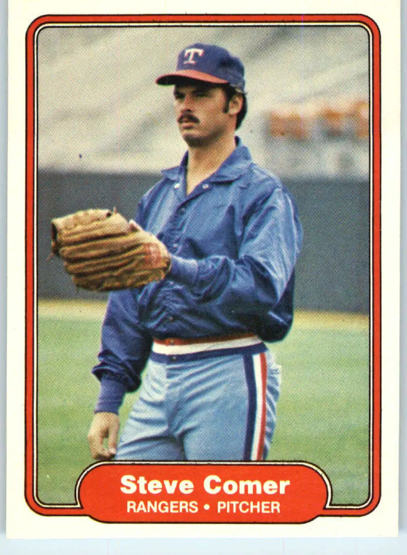 1982 Fleer #314 Steve Comer EX Excellent Texas Rangers Baseball Card - Baseball Card Single