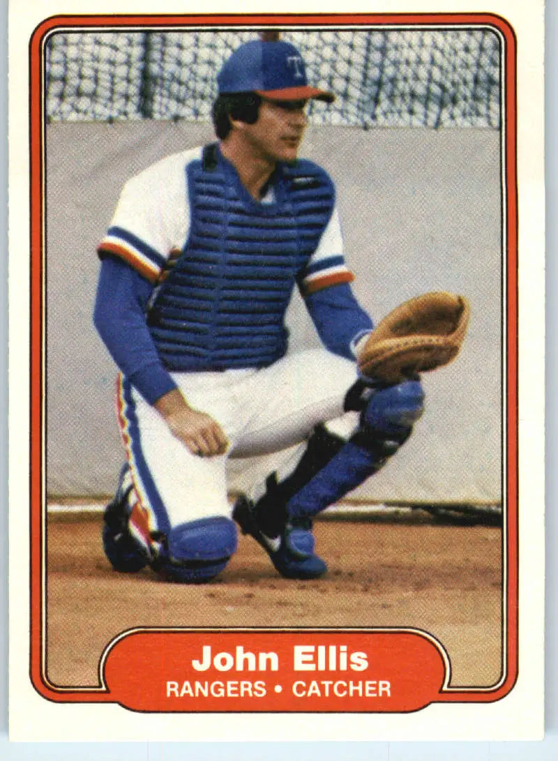 1982 Fleer #316 John Ellis EX Excellent Texas Rangers Baseball Card - Baseball Card Single