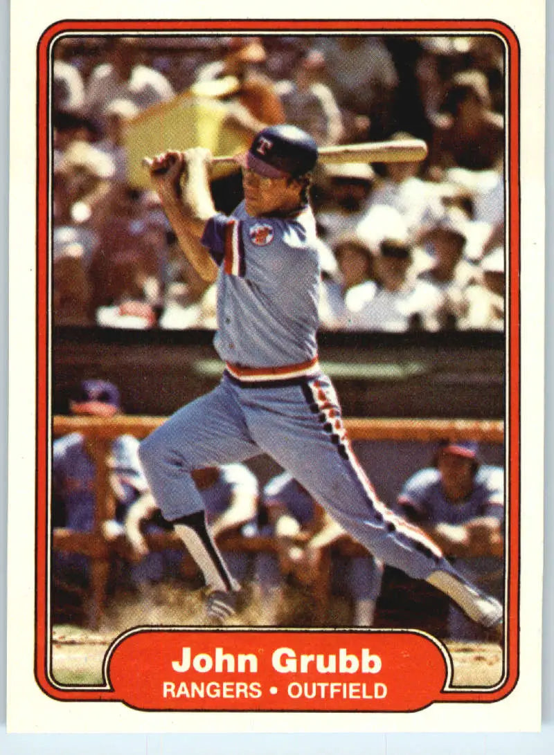 1982 Fleer #317 Johnny Grubb EX Excellent Texas Rangers Baseball Card - Baseball Card Single