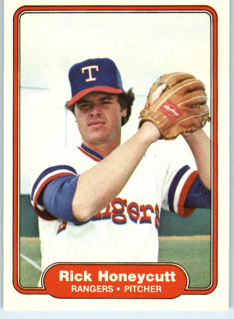 1982 Fleer #318 Rick Honeycutt EX Excellent Texas Rangers Baseball Card - Baseball Card Single