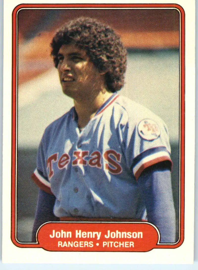 1982 Fleer #321 John Henry Johnson EX Excellent Texas Rangers Baseball Card - Baseball Card Single