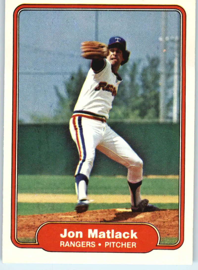 1982 Fleer #323 Jon Matlack EX Excellent Texas Rangers Baseball Card - Baseball Card Single